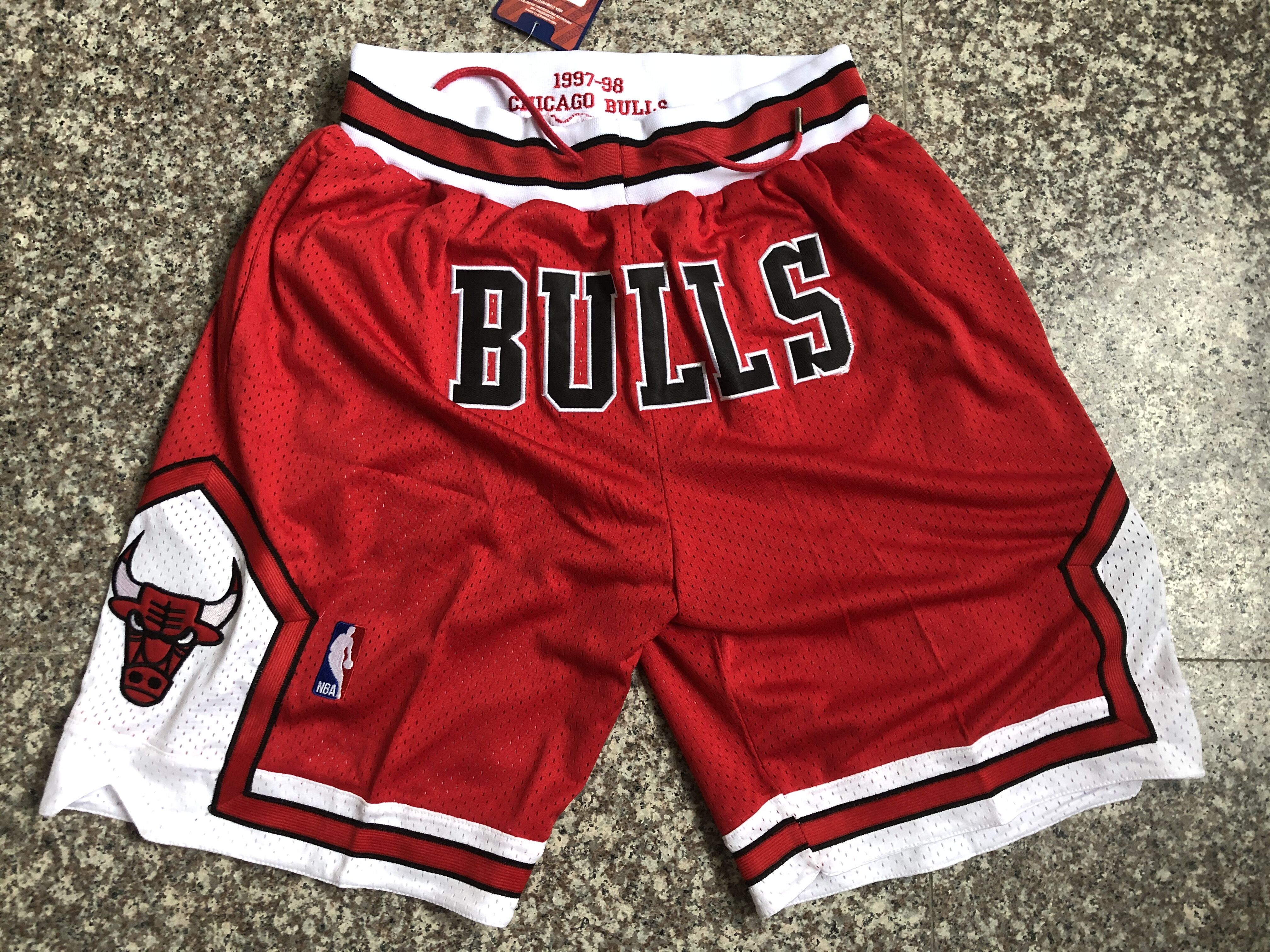 2020 Men NBA Chicago Bulls red shorts style 4